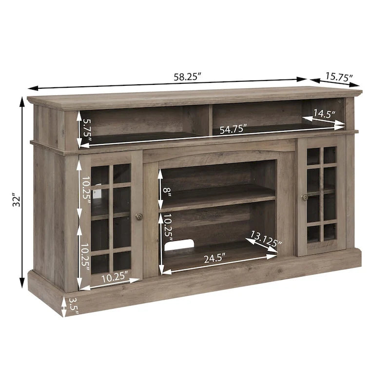Modern Entertainment Console with 23 Fireplace Inset