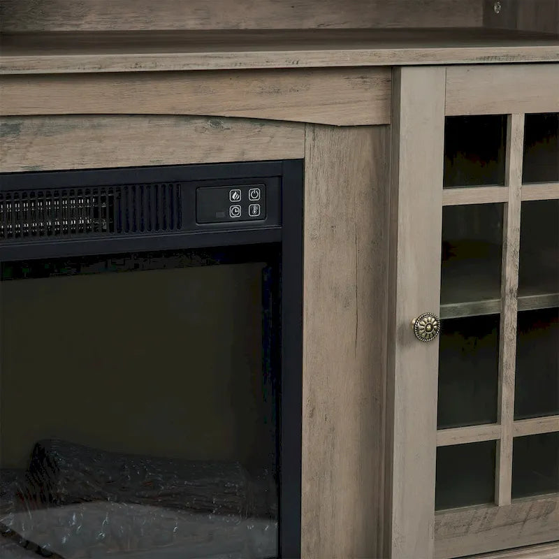 Modern Entertainment Console with 23 Fireplace Inset