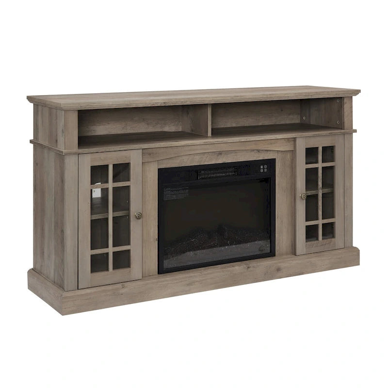 Modern Entertainment Console with 23 Fireplace Inset