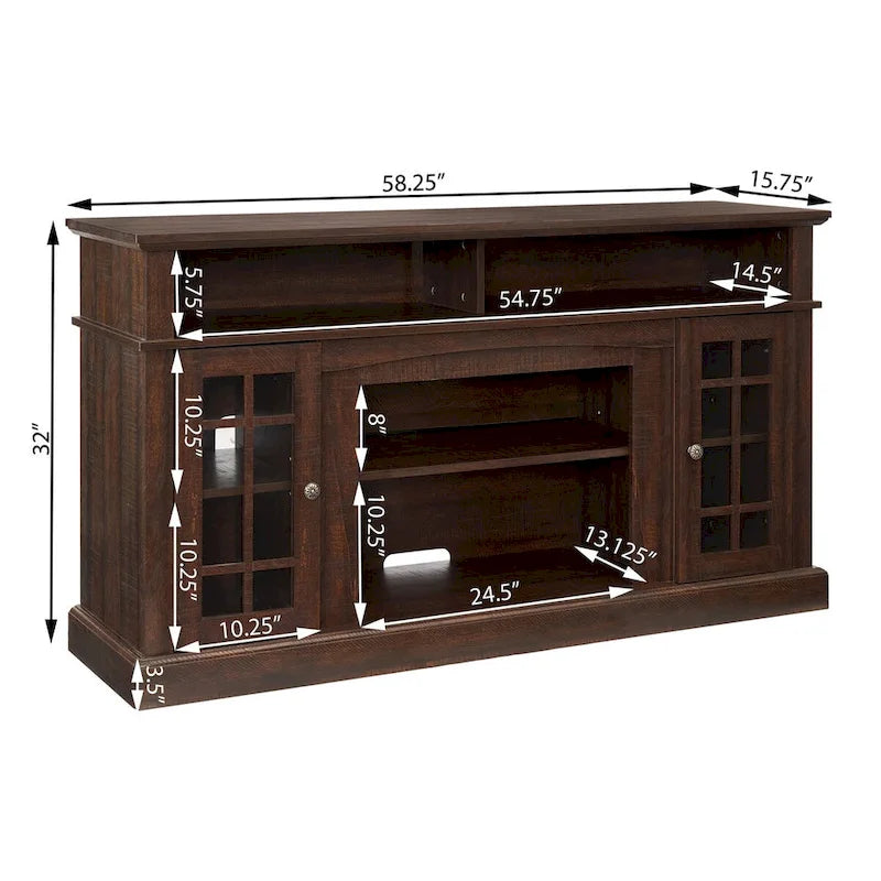 Modern Entertainment Console with 23 Fireplace Inset