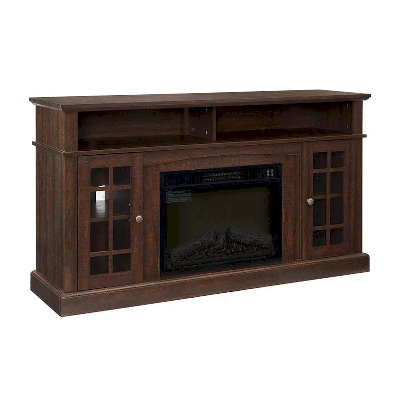 Modern Entertainment Console with 23 Fireplace Inset