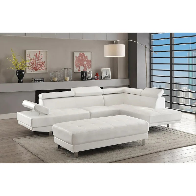 Canapé sectionnel en L 2 pièces en similicuir Riveredge de 277 cm de large - 76L x 109W x 28H