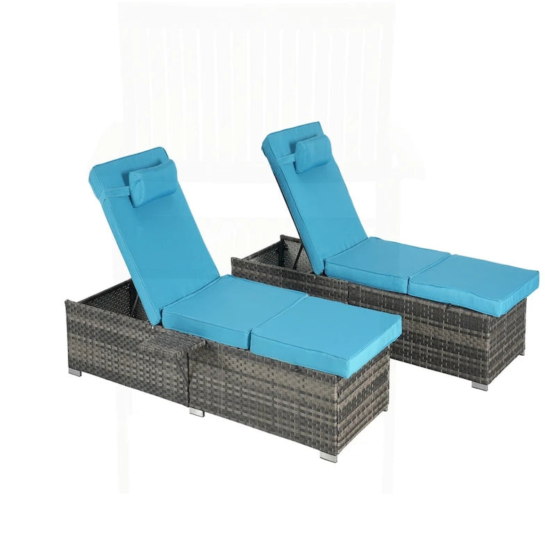 Excellent ensemble de chaises longues d'extérieur pour la relaxation et les loisirs