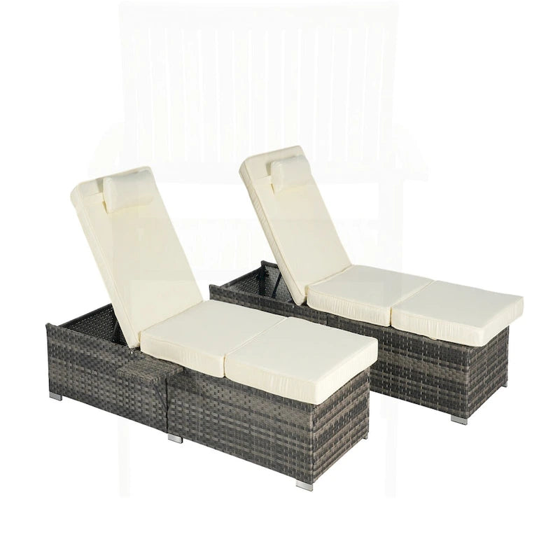 Excellent ensemble de chaises longues d'extérieur pour la relaxation et les loisirs