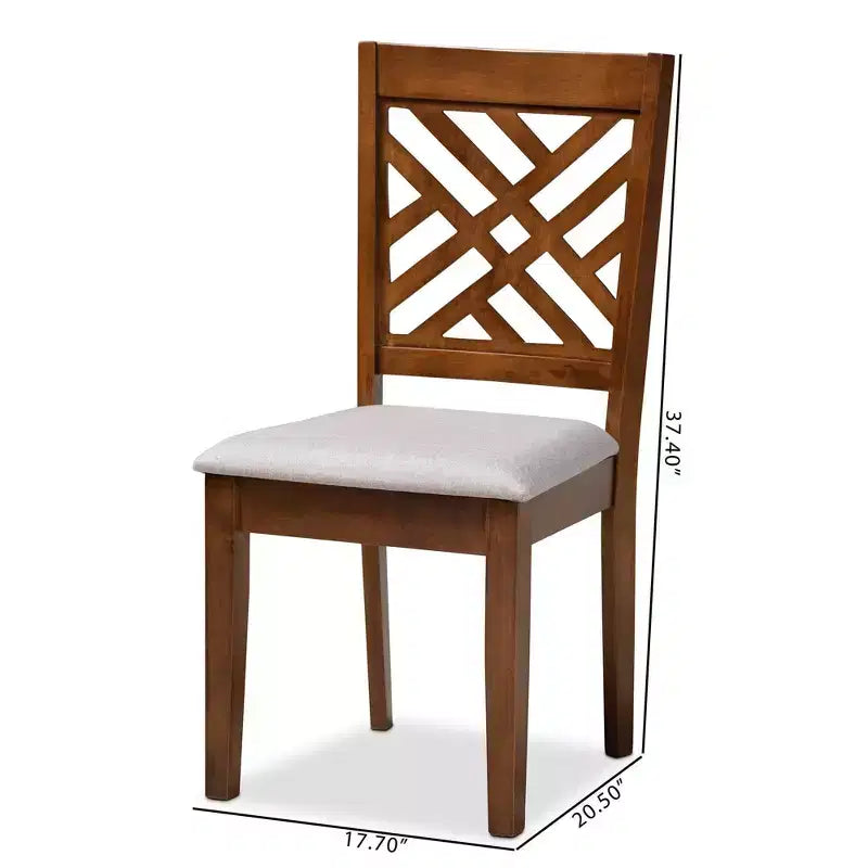 Ensemble de 4 chaises de salle à manger en bois Caron avec rembourrage en mousse et dossier découpé - Baxton Studio