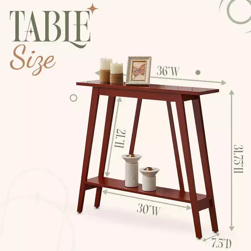 Kings Brand Furniture – Console étroite avec étagère de rangement pour couloir, entrée, vestibule, salon