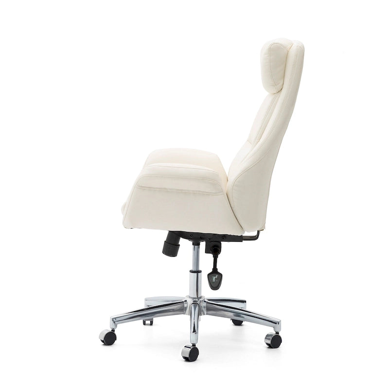 Fauteuil de bureau pivotant réglable en similicuir Glitzhome Mid-century 48 pouces