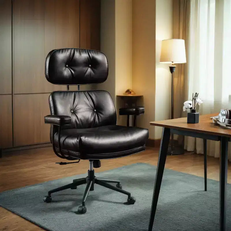 Fauteuil de bureau de direction inclinable et ergonomique HOMLUX avec support lombaire et cervical confortable