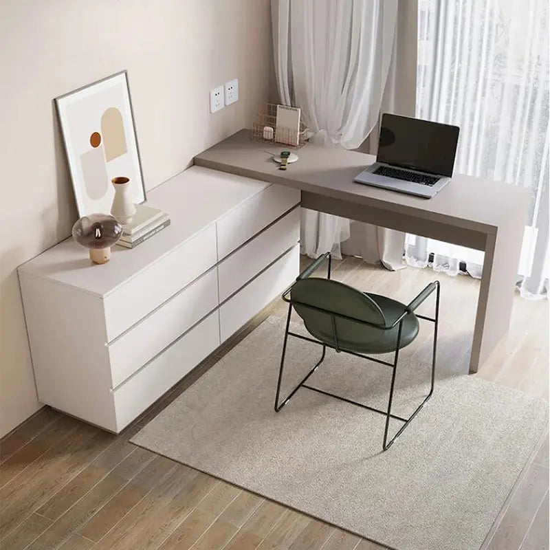 97.63 Bureau commode moderne extensible pour bureau à domicile avec 6 tiroirs