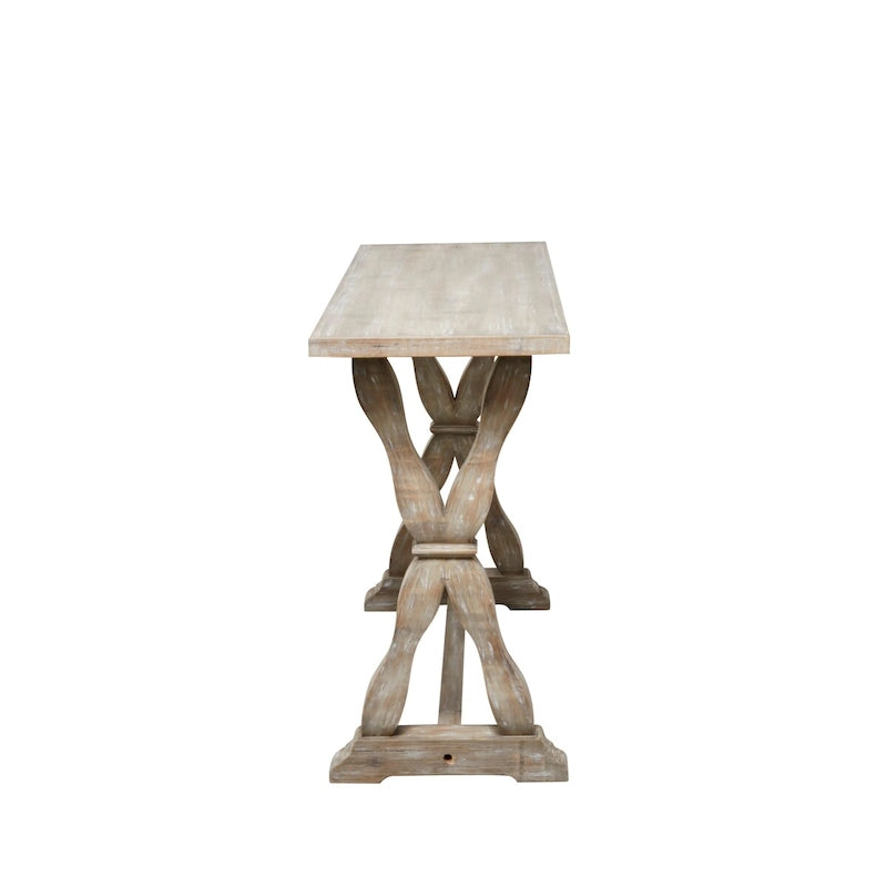 Console ou banc en bois avec finitions vieillies - Marron - Roche River Decor