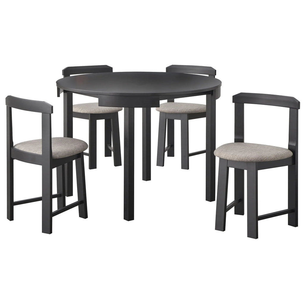 Ensemble de salle à manger rond compact 5 pièces Harrisburg Tobey