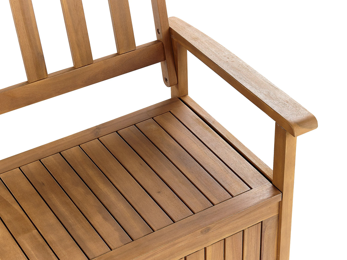 Banc de jardin 160 cm avec coffre de rangement Bois d'acacia Marron